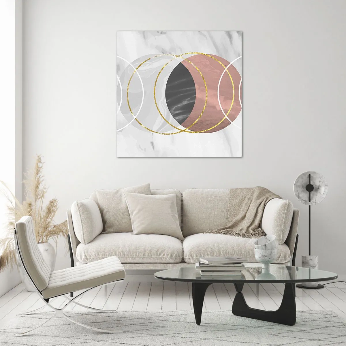 Glastavla - Bild på glas - Sfärernas musik - 70x70 cm