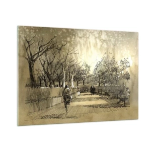 Glastavla - Bild på glas - En stund fångad med penna - 100x70 cm