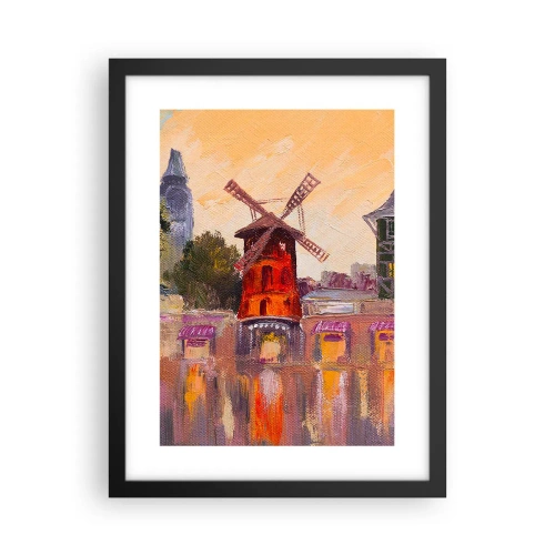 Affisch i svart ram - Ikoner av Paris – Moulin Rouge - 30x40 cm