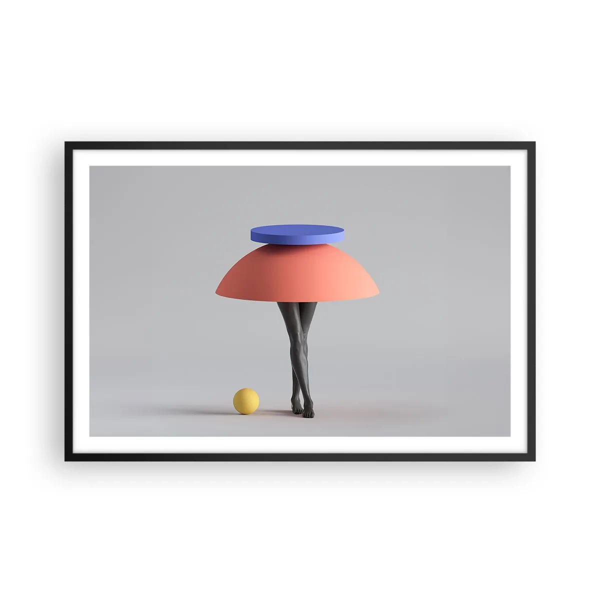 Affisch i svart ram - Surrealistisk komposition - 91x61 cm