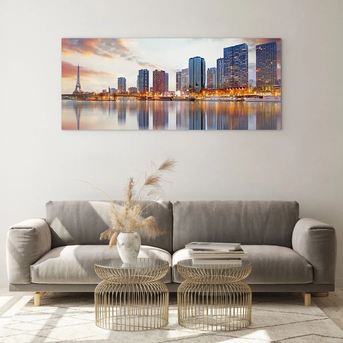 Glastavla - Bild på glas - Paris monumentala lugn - 100x40 cm