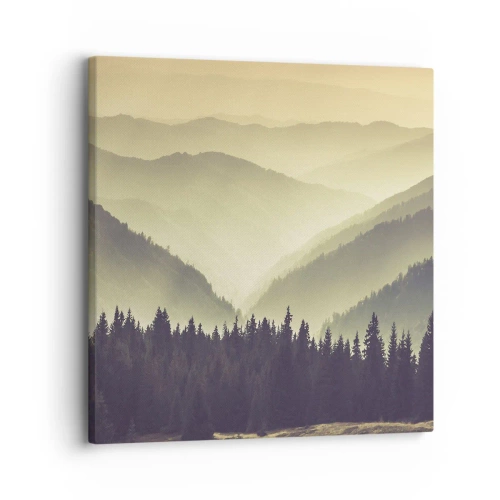 Canvastavla - Bild på duk - Bortom bergen... - 30x30 cm