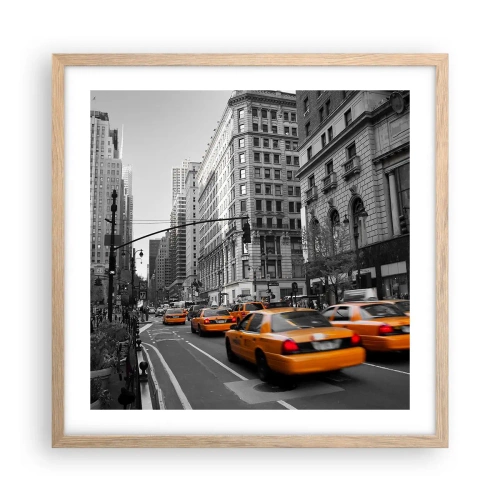 Affisch i ram av ljusek - Storstadens solar - 50x50 cm