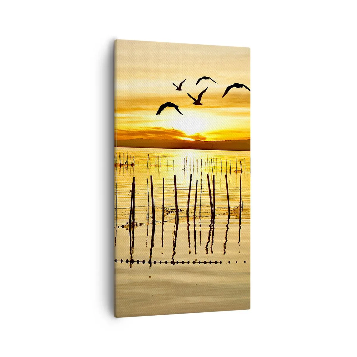 Canvastavla - Bild på duk - Fiskevatten - 55x100 cm