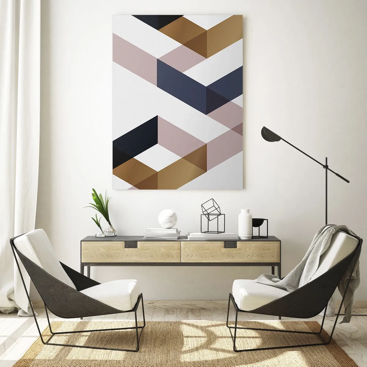 Glastavla - Bild på glas - Plan och vinklar - 50x70 cm