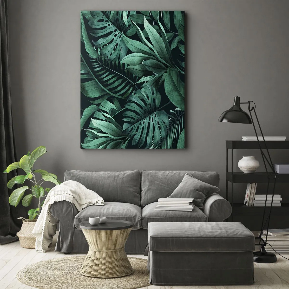 Canvastavla - Bild på duk - Tropiska grönskans djup - 55x100 cm