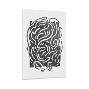 Glastavla - Bild på glas - Abstraktion: en dans av glädje - 80x120 cm