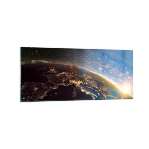 Glastavla - Bild på glas - Låt oss titta på varandra på avstånd - 120x50 cm
