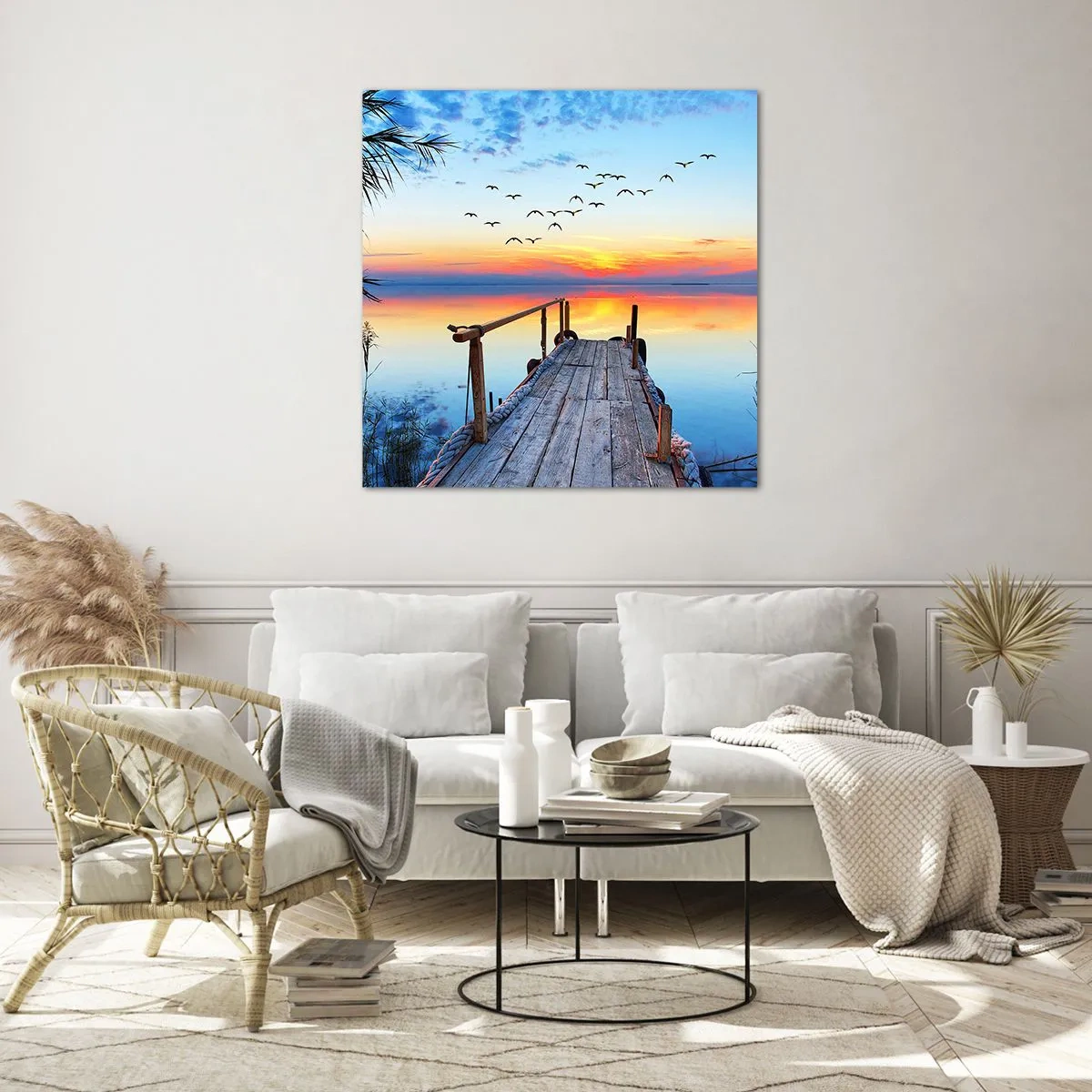 Glastavla - Bild på glas - Dags att vända hem... - 40x40 cm