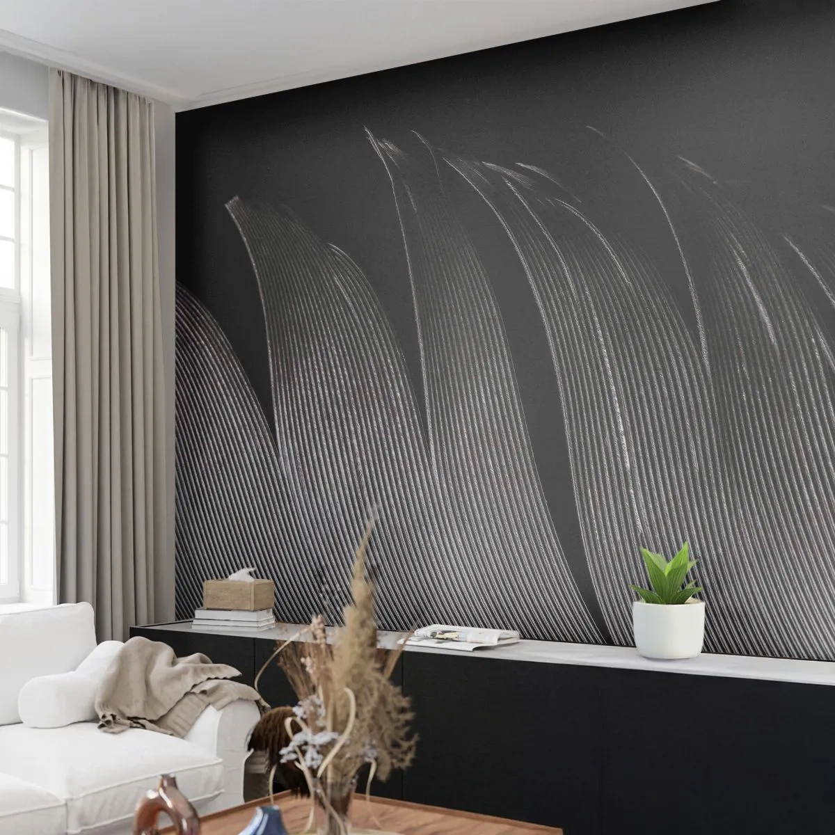 Fototapet på mått Standard Eco - Fjäder - en underbar konstruktion - Penna, Minimalism, Lätthet