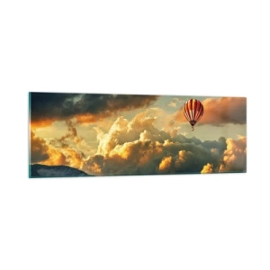 Glastavla - Bild på glas - Jag flyger för jag vill - 90x30 cm