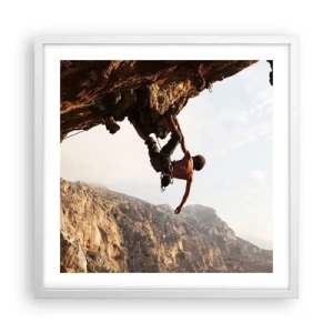 Affisch i vit ram - Världen i näven - 50x50 cm