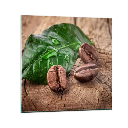 Glastavla - Bild på glas - Äkta och svart - 30x30 cm