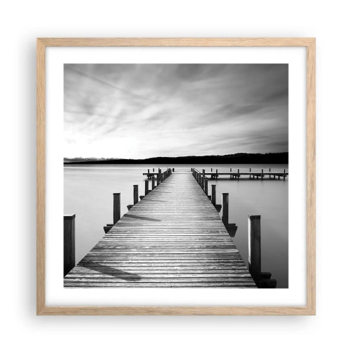 Affisch i ram av ljusek - Vattnet - lugnet - 50x50 cm