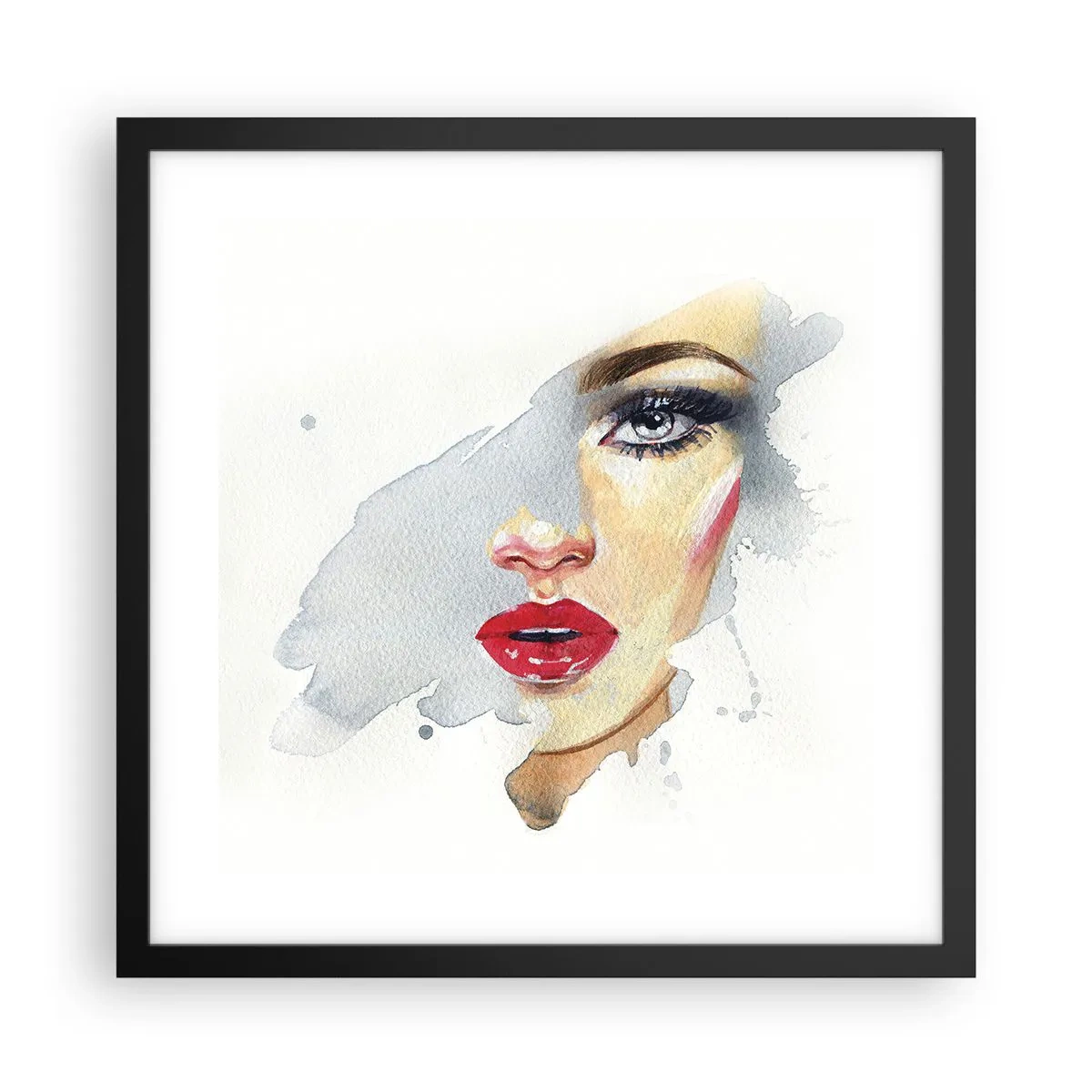 Affisch i svart ram - Reflektion i vattendroppe - 40x40 cm