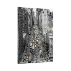 Glastavla - Bild på glas - Livet i New York - 50x70 cm