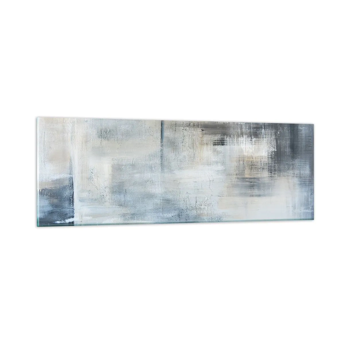 Glastavla - Bild på glas - Bakom en blå slöja - 90x30 cm