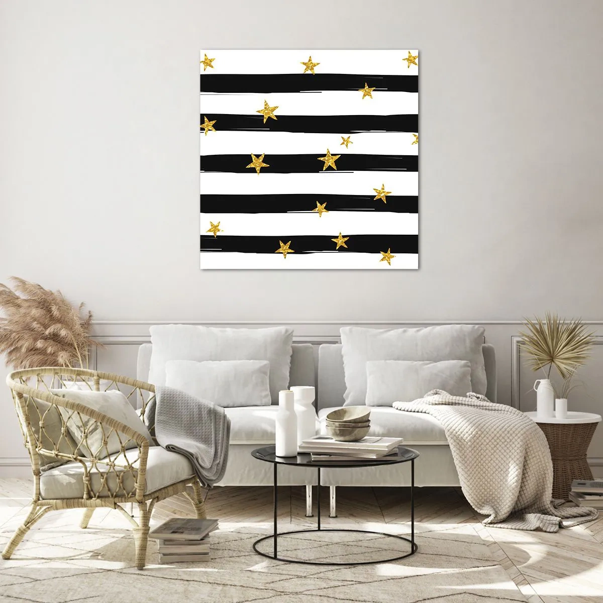 Glastavla - Bild på glas - Alla är vi födda under lycklig stjärna - 30x30 cm