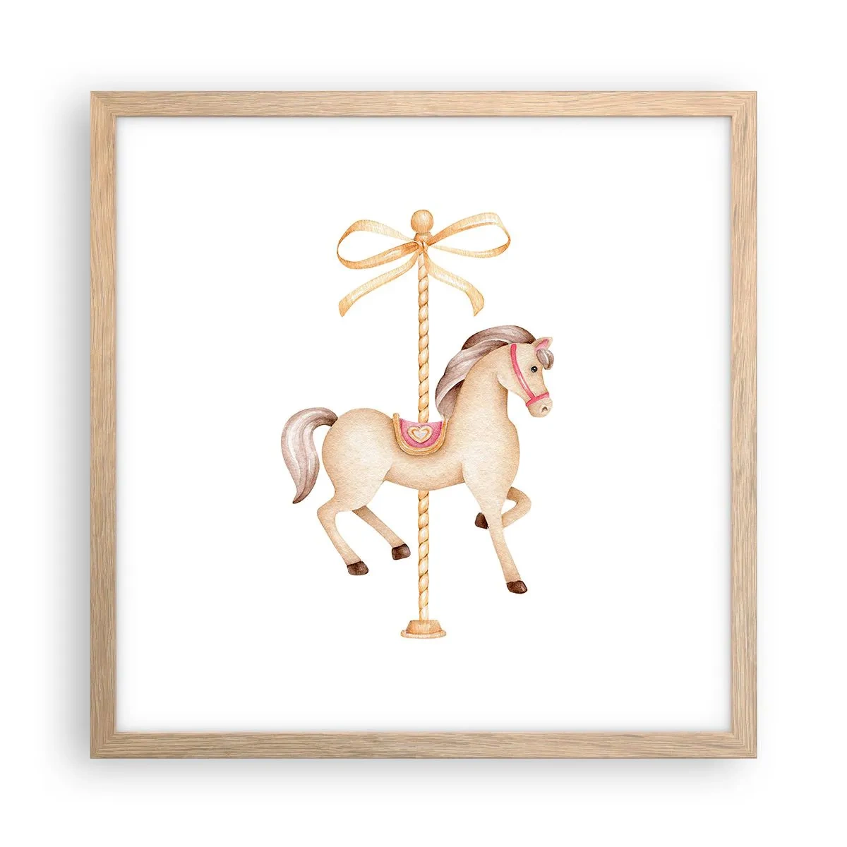 Affisch i ram av ljusek - Med en graciös trav - 40x40 cm