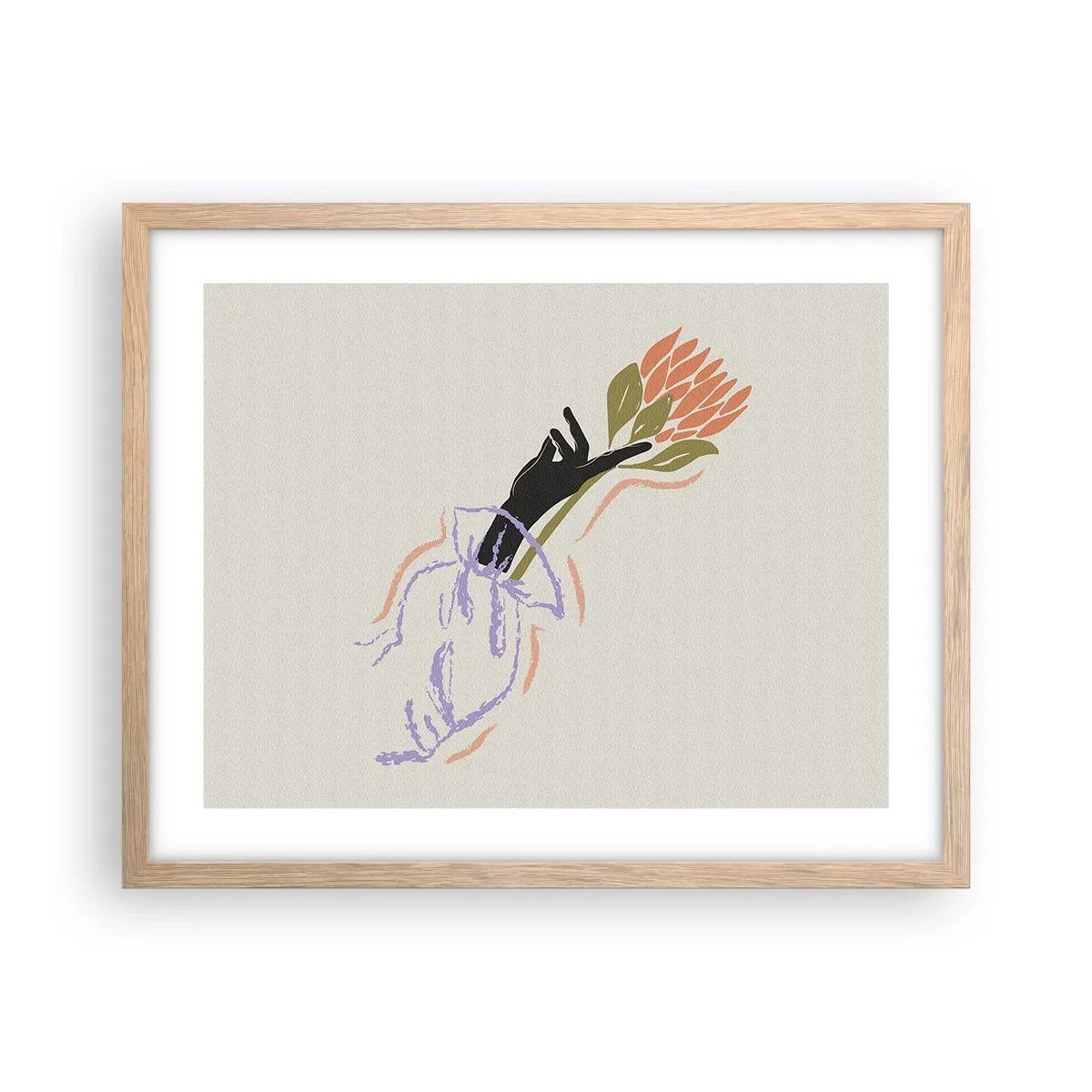 Affisch i ram av ljusek - En systerlig beröring - 50x40 cm