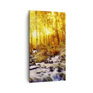 Canvastavla - Bild på duk - Stenar infattade i guld och platina - 45x80 cm