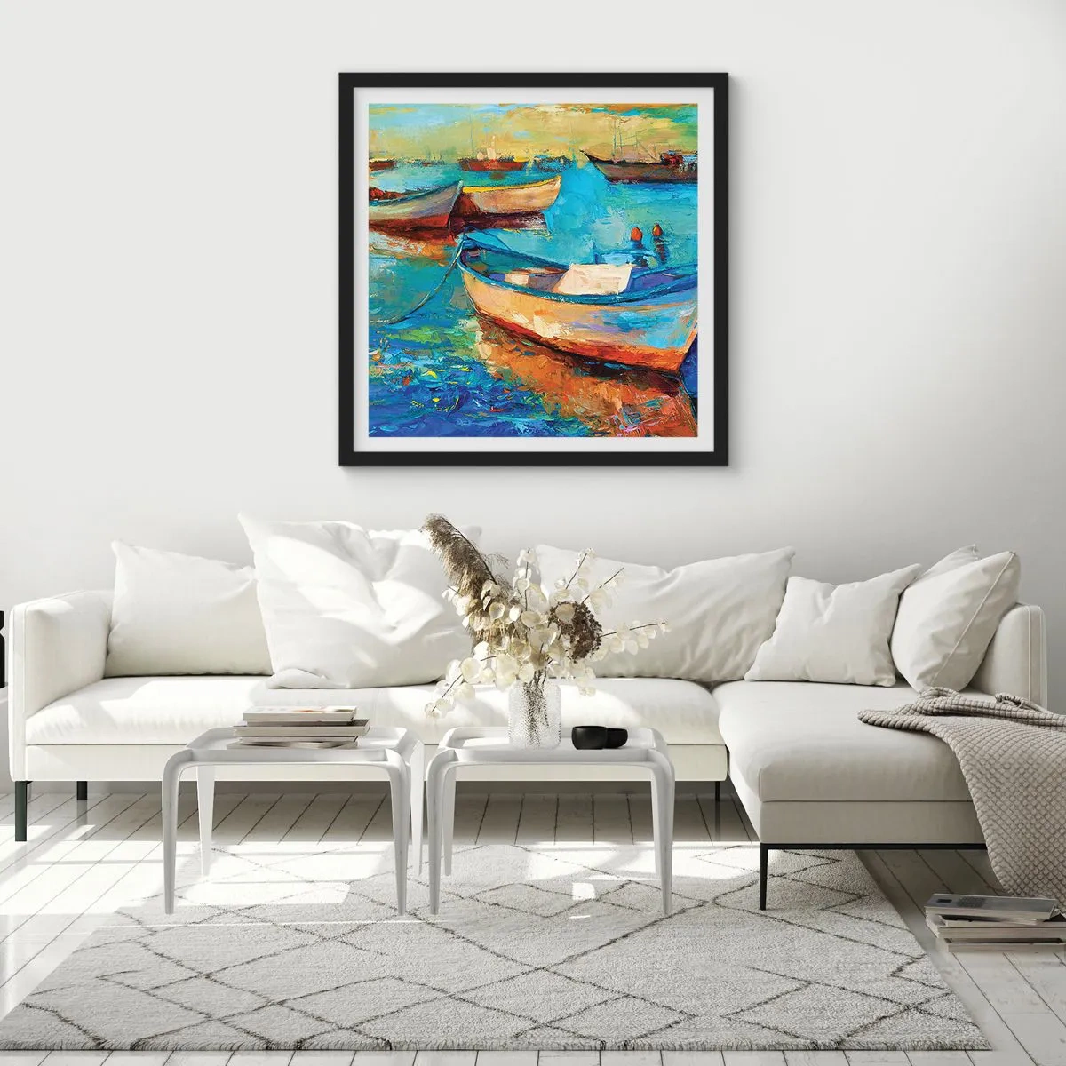 Affisch i svart ram - I en sydlig vik - 50x50 cm