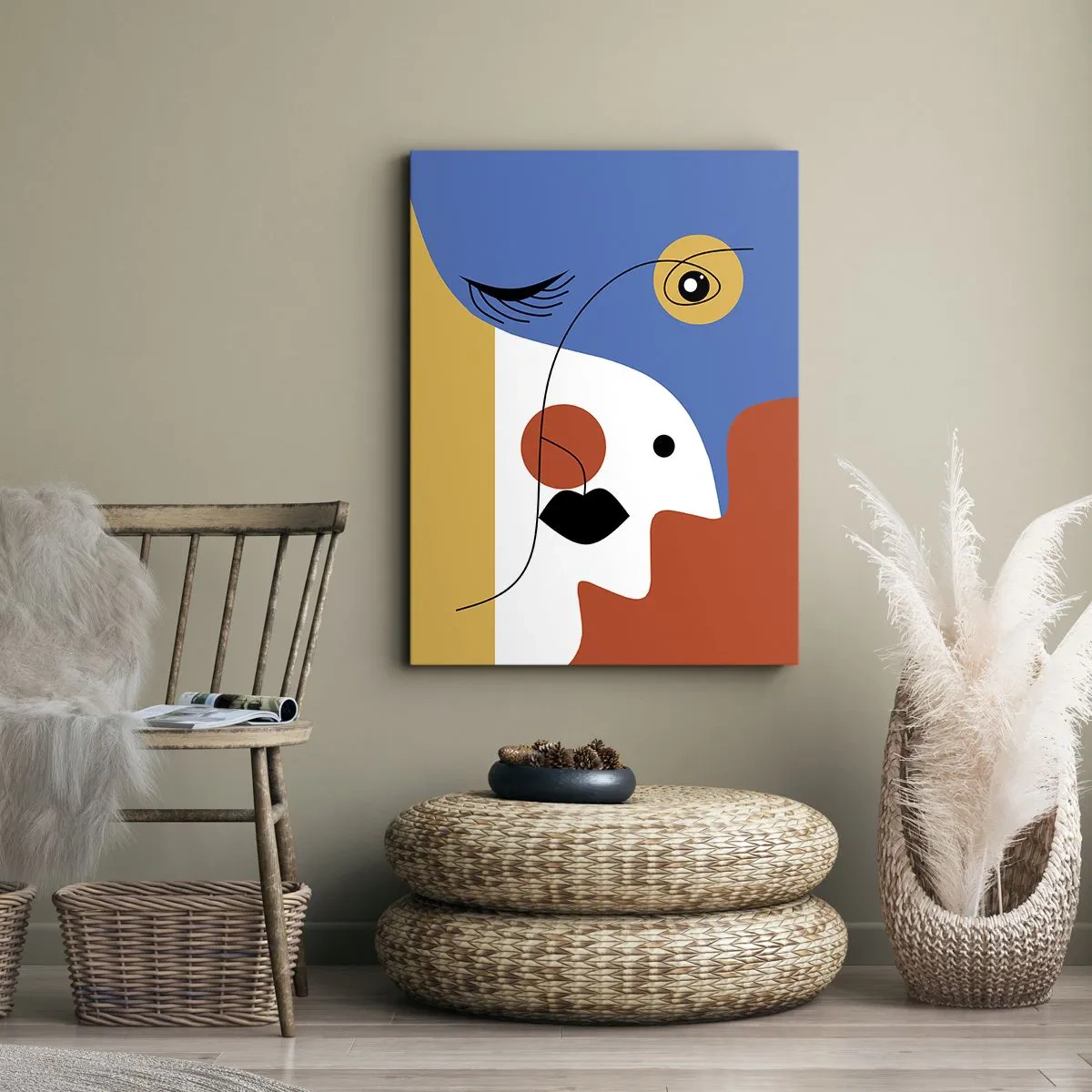 Canvastavla - Bild på duk - Dekonstruerat porträtt - 80x120 cm