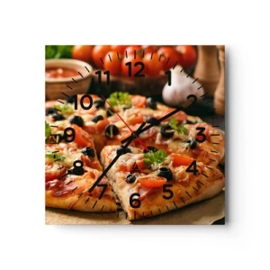 Väggklocka - Klocka på glas - Färdigt bakat - 30x30 cm