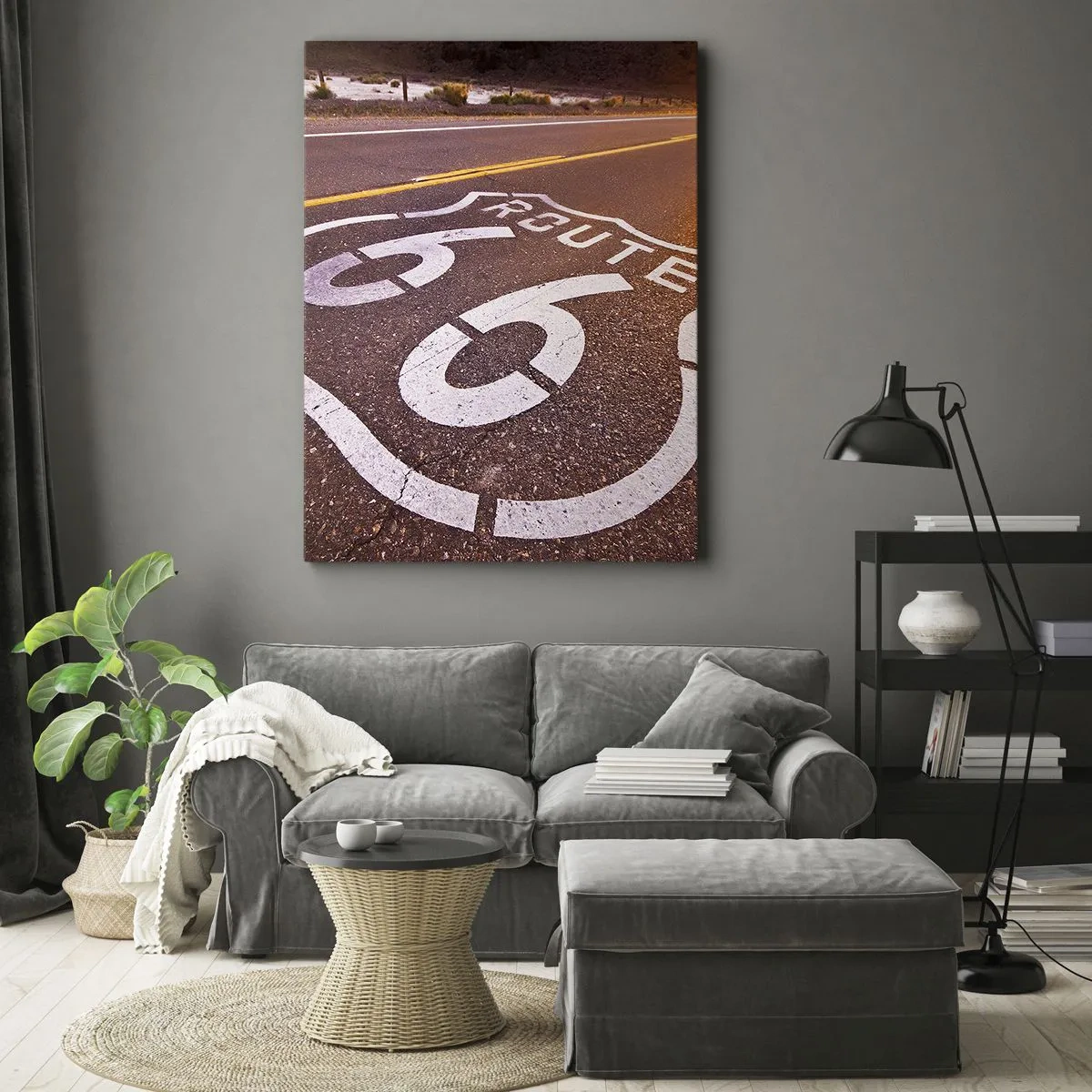 Canvastavla - Bild på duk - Den kända Route 66 - 50x70 cm