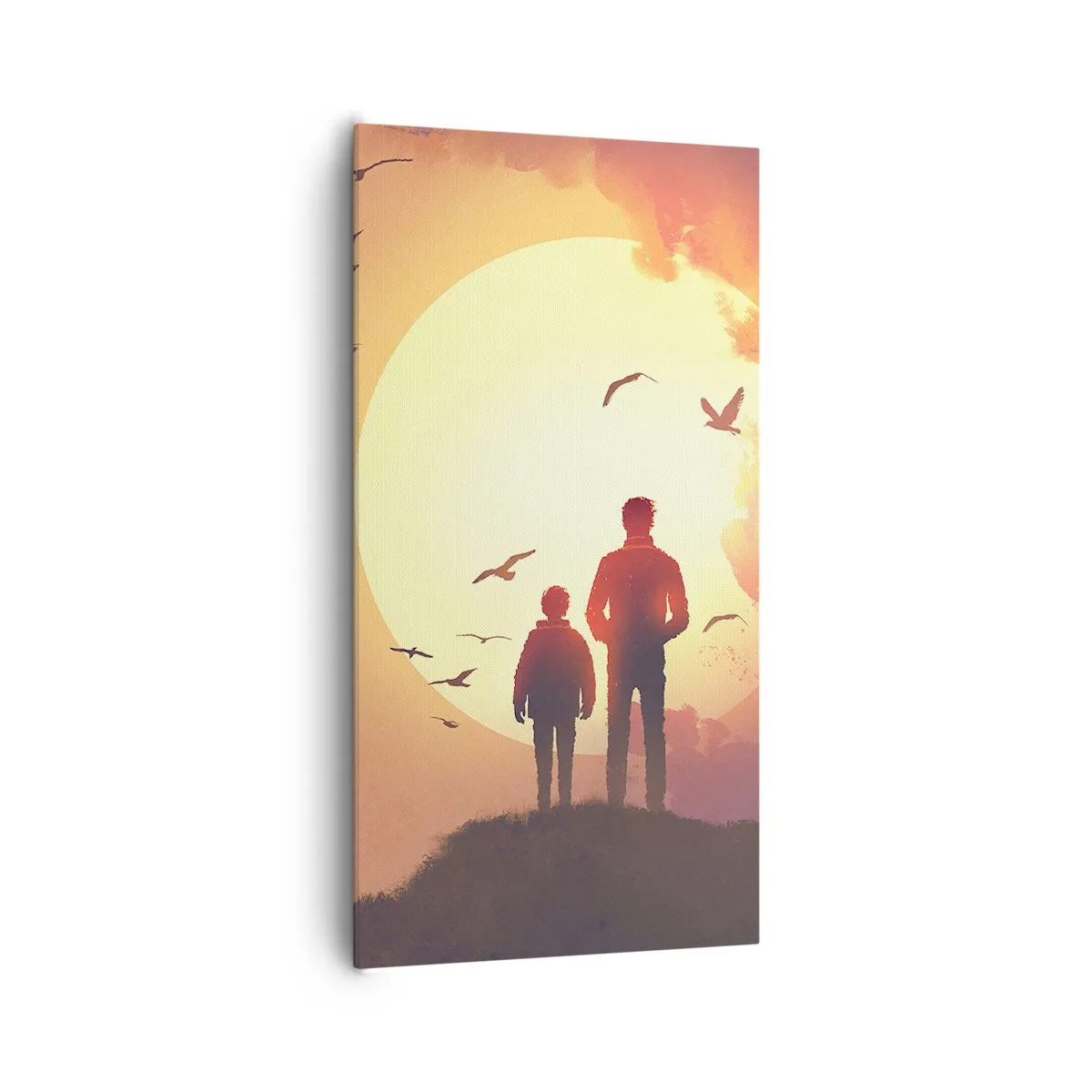 Canvastavla - Bild på duk - Öga mot öga med solen - 65x120 cm