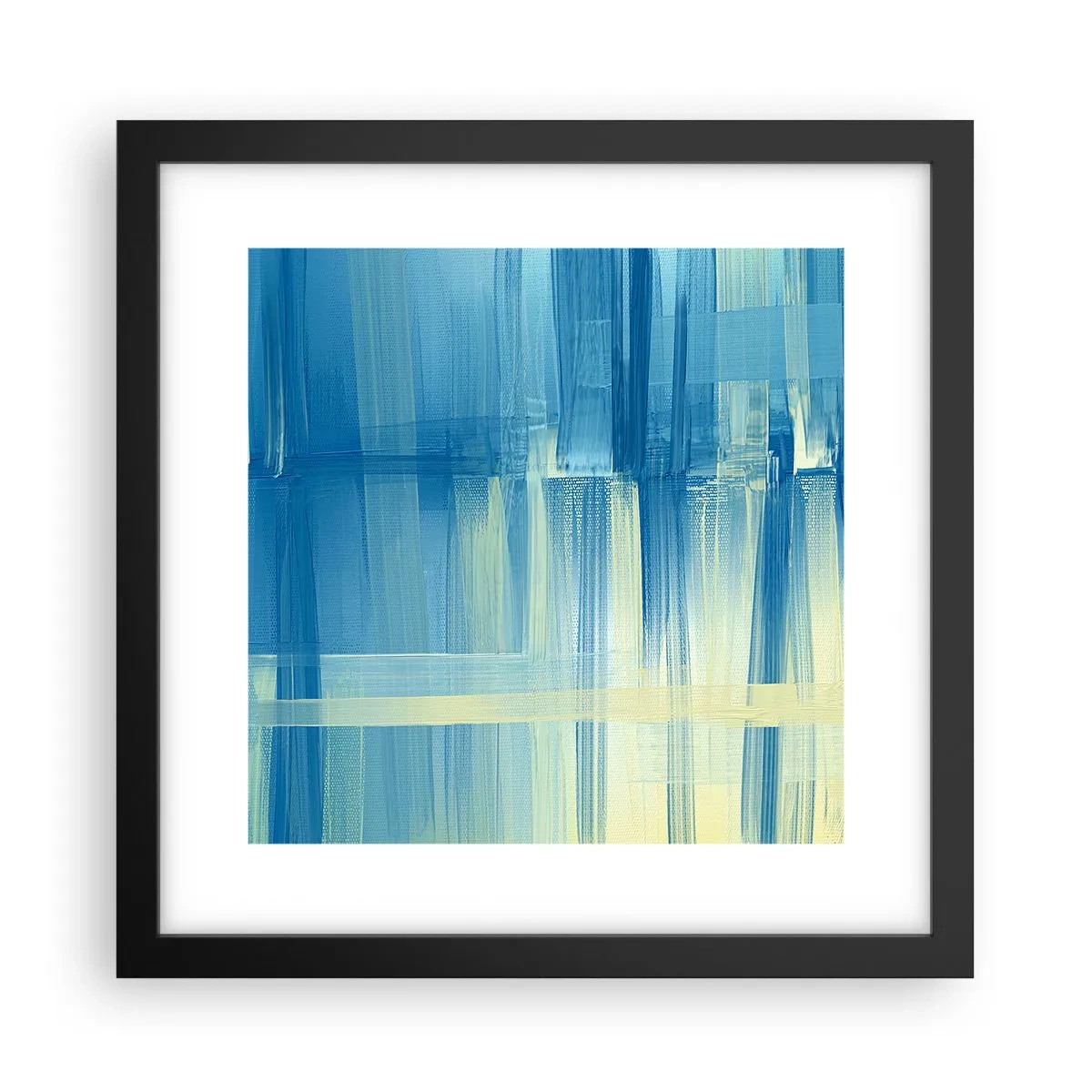 Affisch i svart ram - Komposition i turkos - 30x30 cm