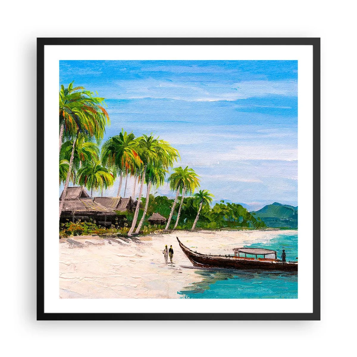 Affisch i svart ram - En exotisk dröm - 60x60 cm