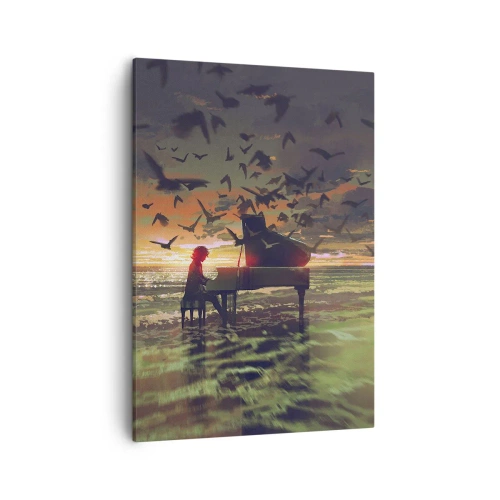 Canvastavla - Bild på duk - Konsert för piano och vågor - 50x70 cm