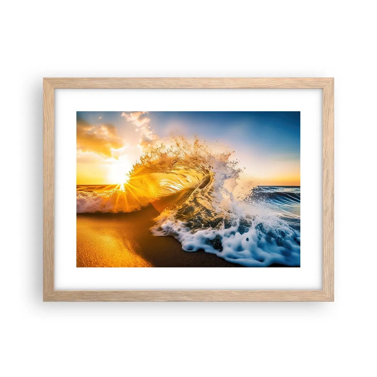 Affisch i ram av ljusek - Lek i sanden - 40x30 cm