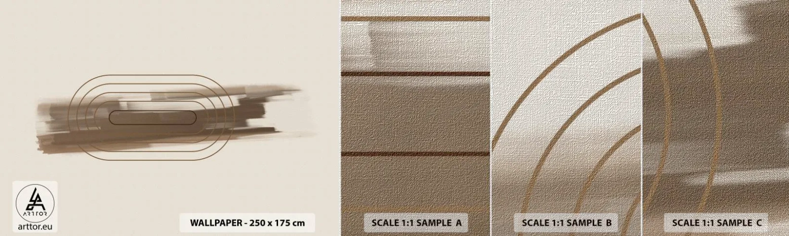 Provbit av fototapet Premium Canvas - Grå blåst - Abstraktion, Bit, Modern konst - 100x30 cm