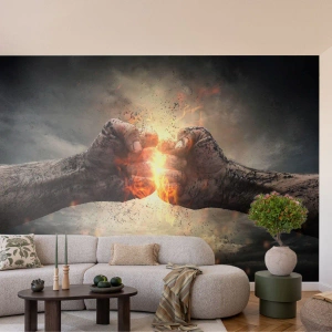 Fototapet Standard Eco - Stå upp och kämpa - Abstraktion, Knuten hand, Tvinga - 300x210 cm
