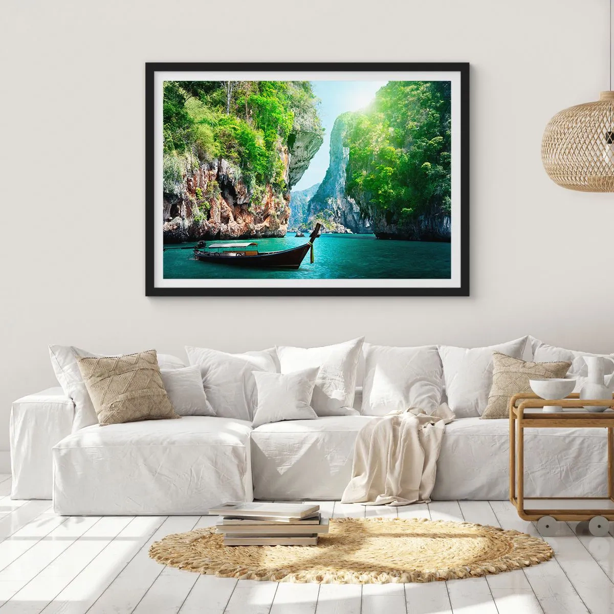 Affisch i svart ram - Inbjudan till exotisk resa - 91x61 cm