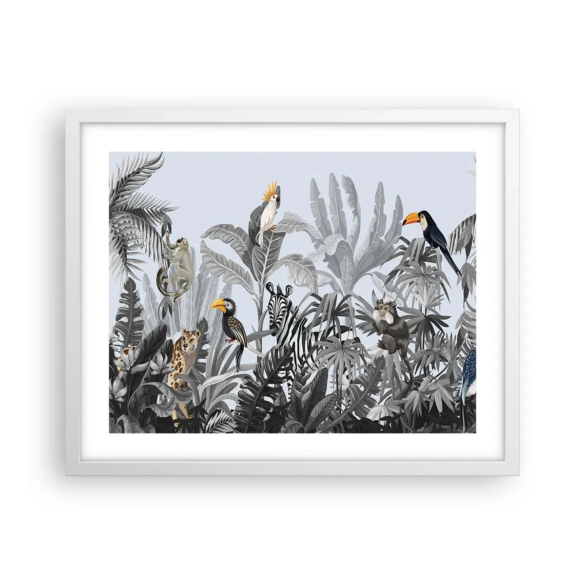 Affisch i vit ram - Afrikansk saga - 50x40 cm