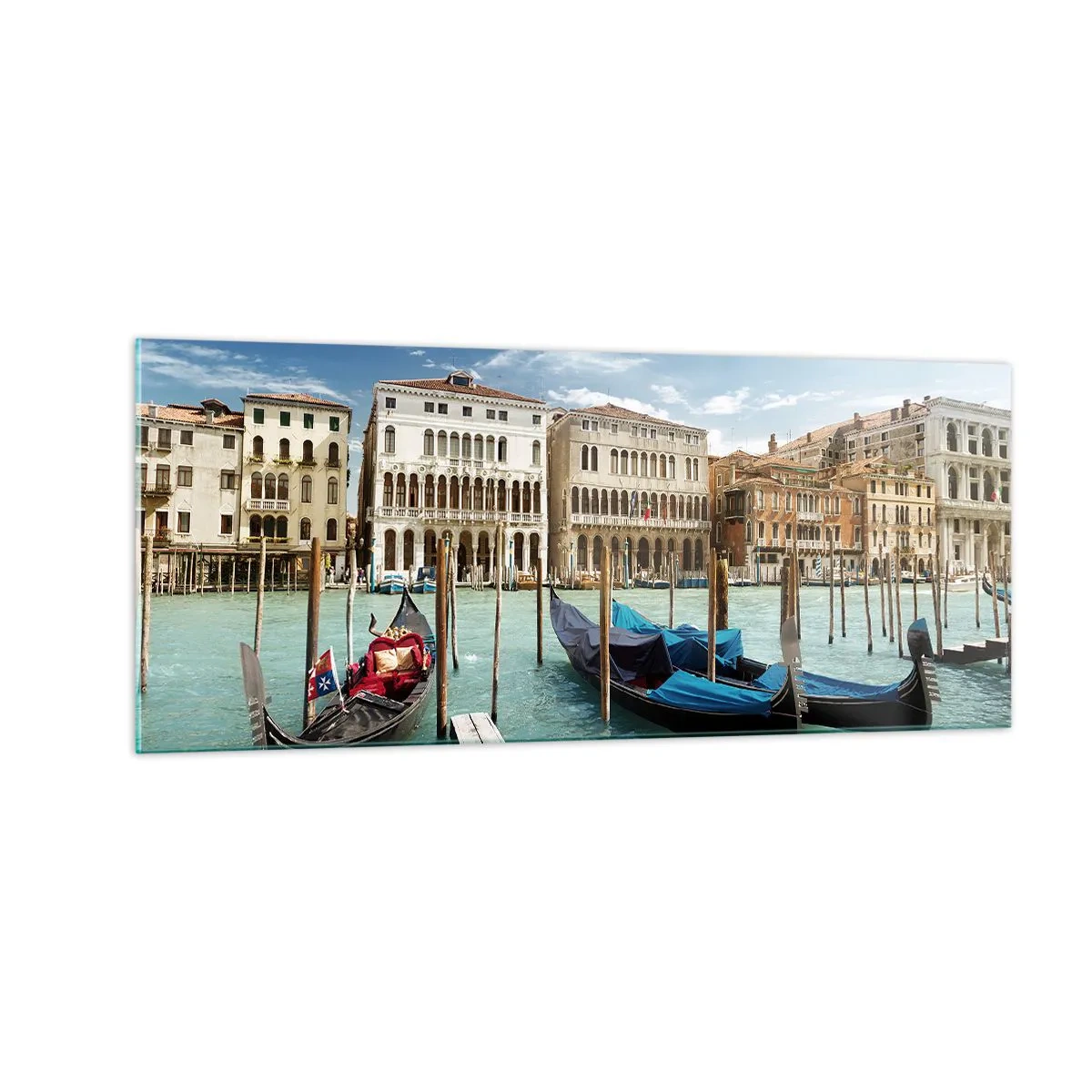 Glastavla - Bild på glas - Palats i blått - 100x40 cm