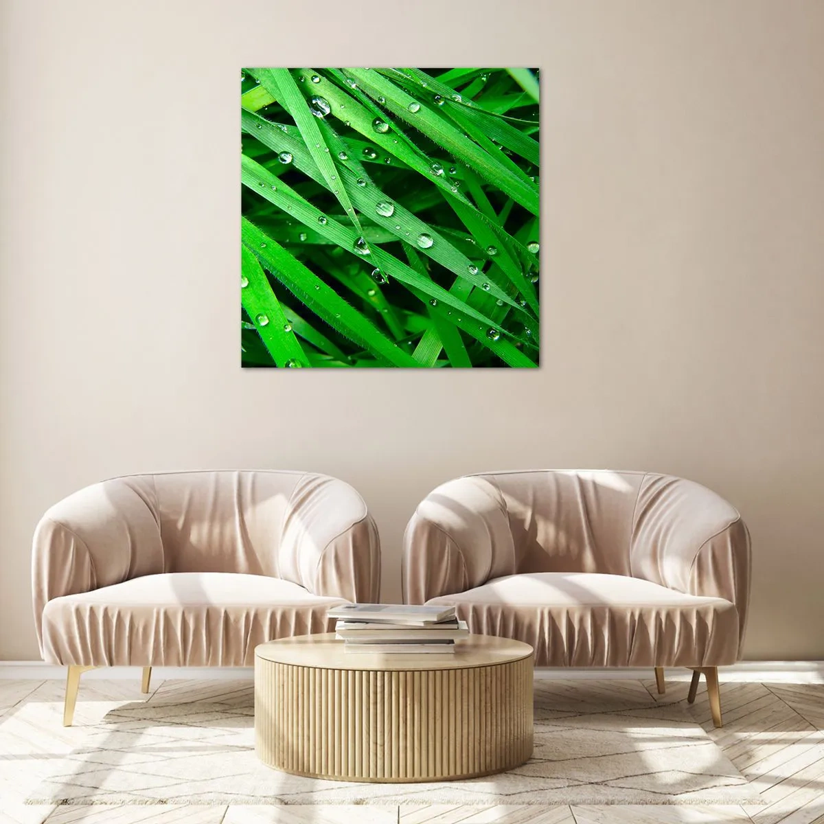 Glastavla - Bild på glas - Spela grönt - 40x40 cm
