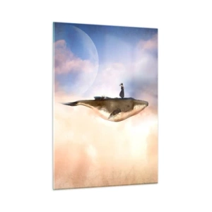 Glastavla - Bild på glas - Överrealistisk resa - 50x70 cm