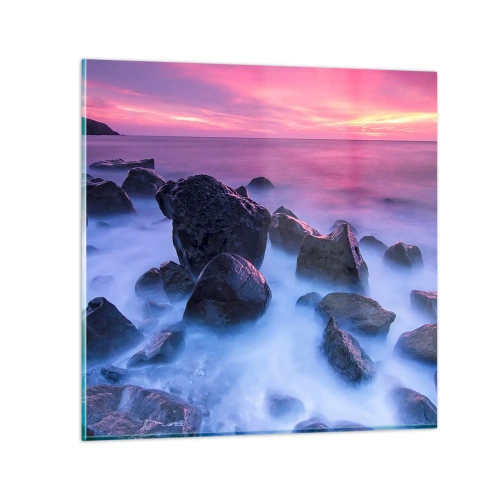 Glastavla - Bild på glas - Dimma och sken - 60x60 cm