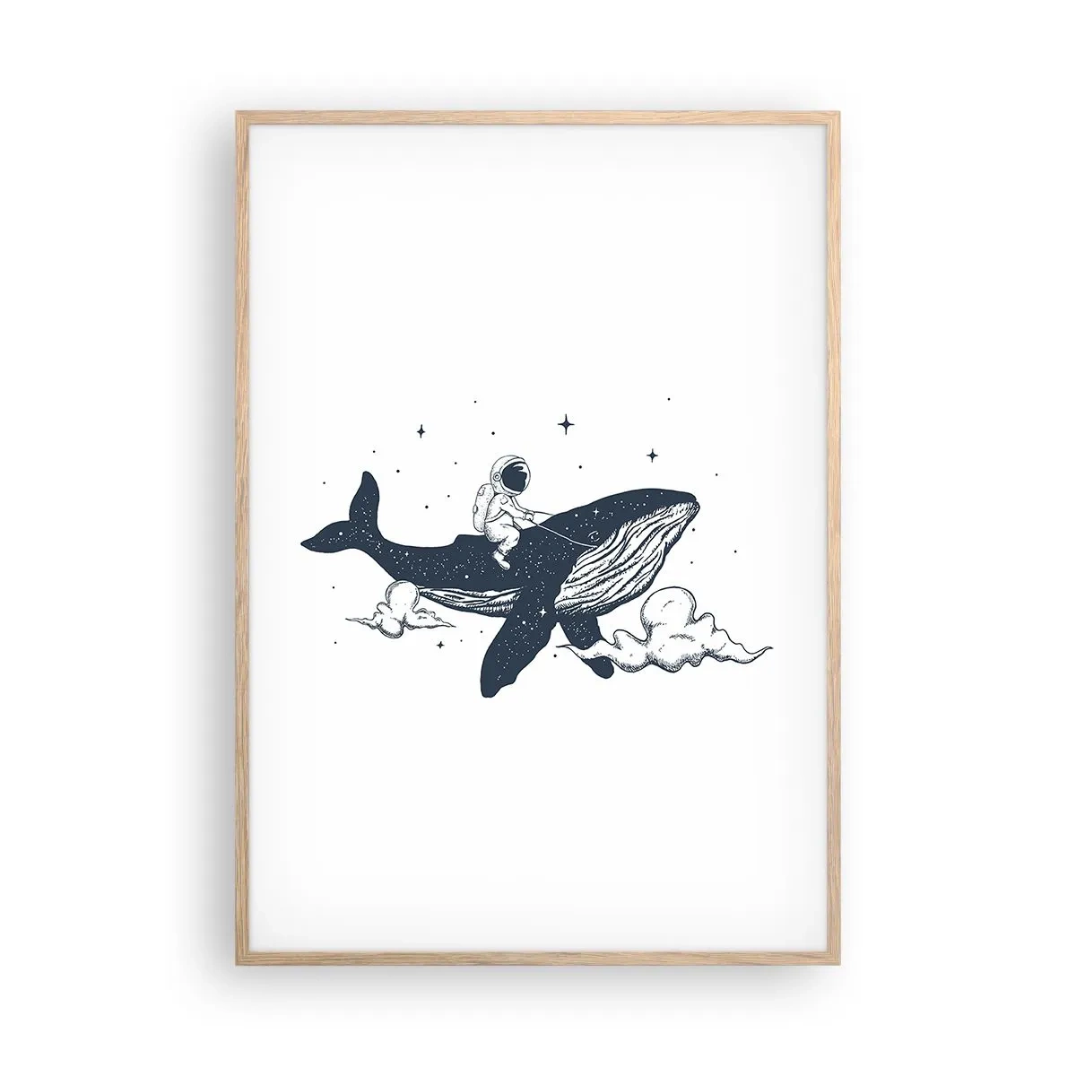 Affisch i ram av ljusek - Rymdäventyr - 70x100 cm
