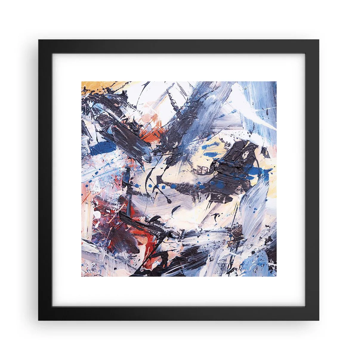 Affisch i svart ram - Abstraktionen galna dans - 30x30 cm
