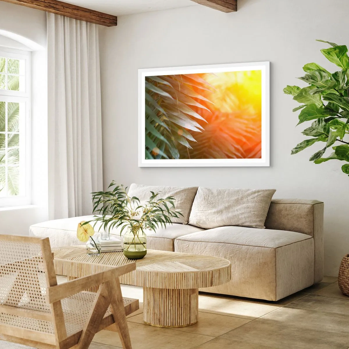 Affisch i vit ram - En morgon i djungeln - 40x30 cm