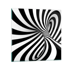 Glastavla - Bild på glas - Komposition: dansande rum - 70x70 cm