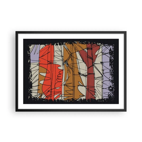 Affisch i svart ram - Spontan komposition - 70x50 cm