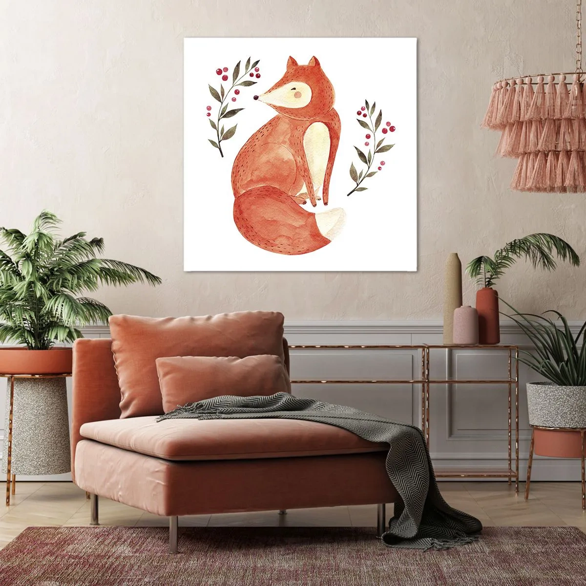 Canvastavla - Bild på duk - Liten rödhårig - 60x60 cm