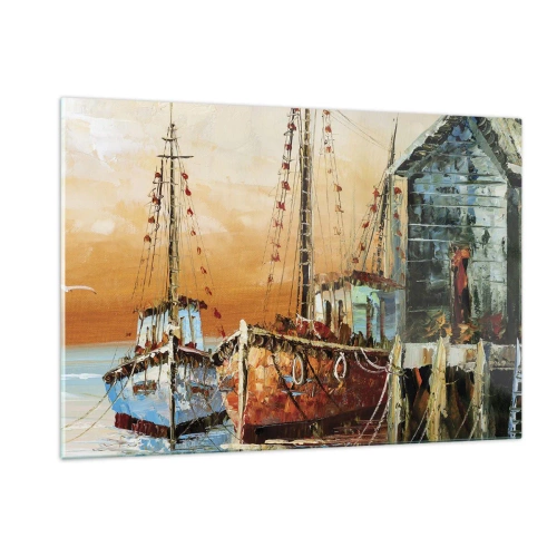Glastavla - Bild på glas - Lugn hemresa - 120x80 cm