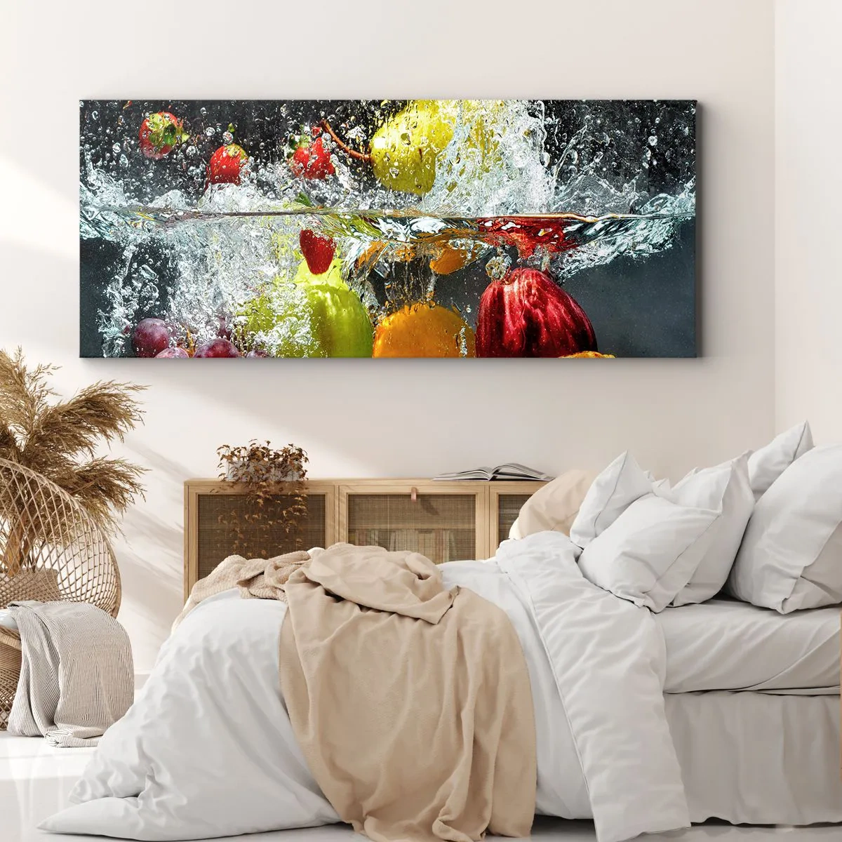 Canvastavla - Bild på duk - Uppfriskande frukt - 100x40 cm